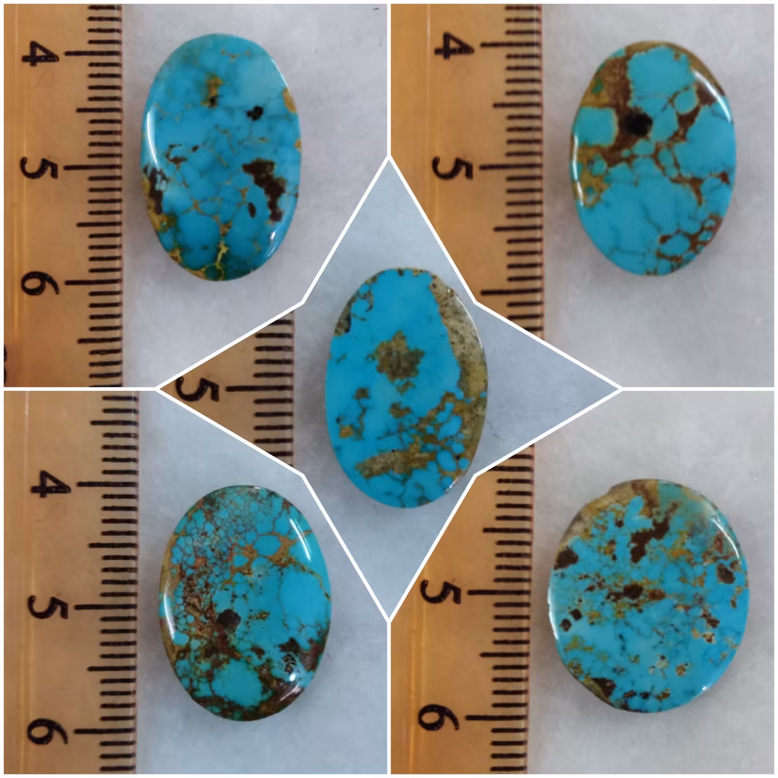 پک 5 عددی سنگ فیروزه  نیشابور طبیعی سایز متوسط