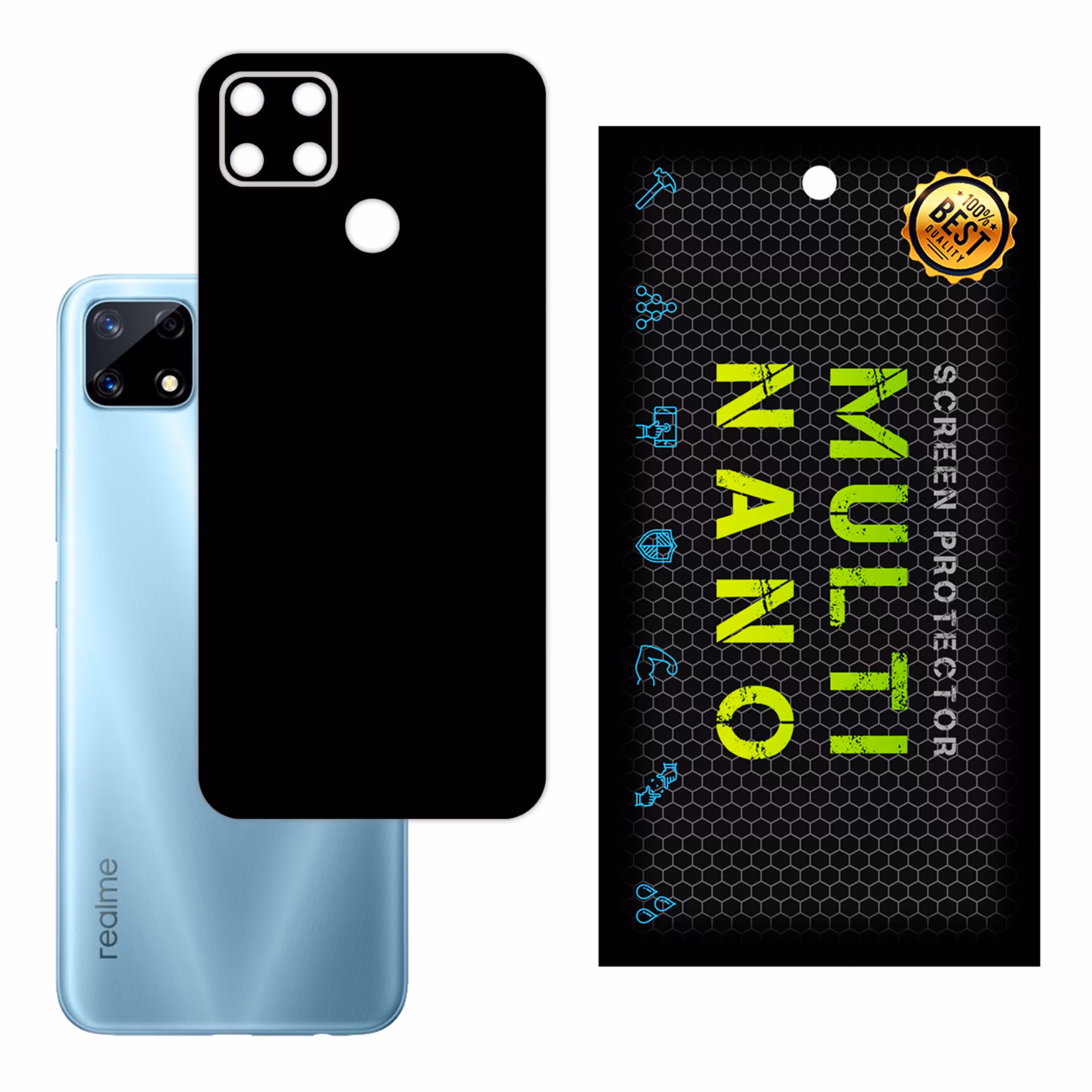 برچسب پوششی MultiNano مدل X-F1M-Black برای پشت موبایل  ریلمی 7i Global