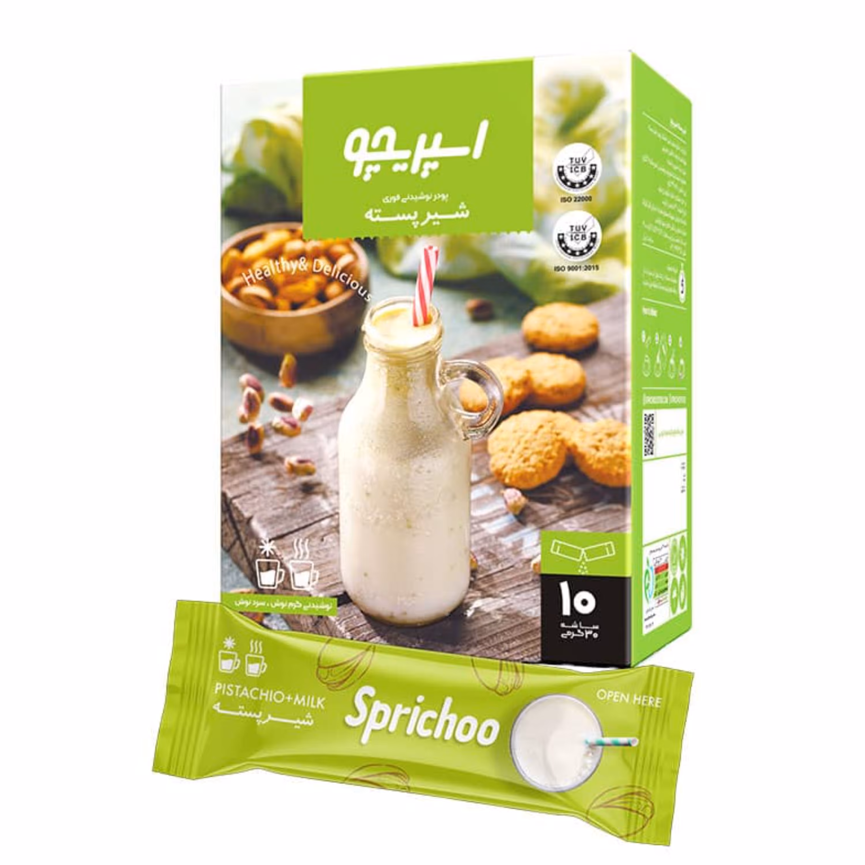 شیر پسته فوری   در ساشه های 30گرمی  