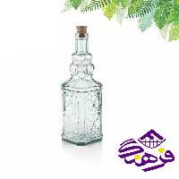 بطري اب ليمون 4گوش بلند درب چوب پنبه اي