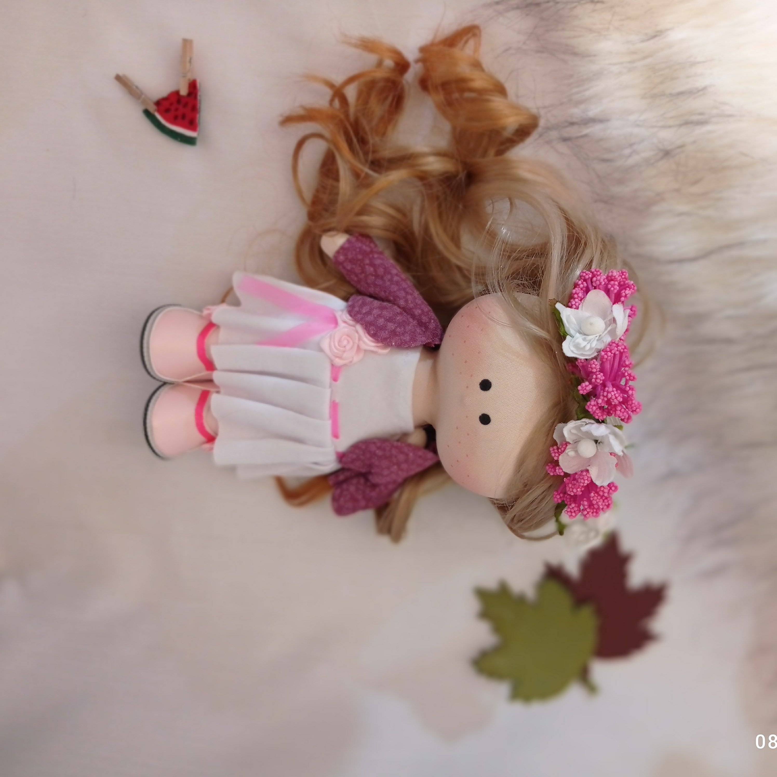 عروسک روسی سیسمونی عروسک رنگ بنفش عروسک خوشگل
