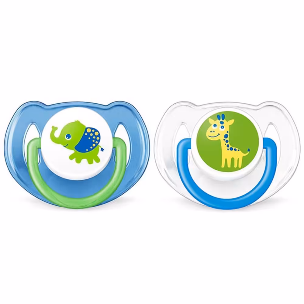 پستانک ارتودنسی 6-18 ماه فیلیپس اونت Philips Avent طرح زرافه پسرانه بسته دو عددی