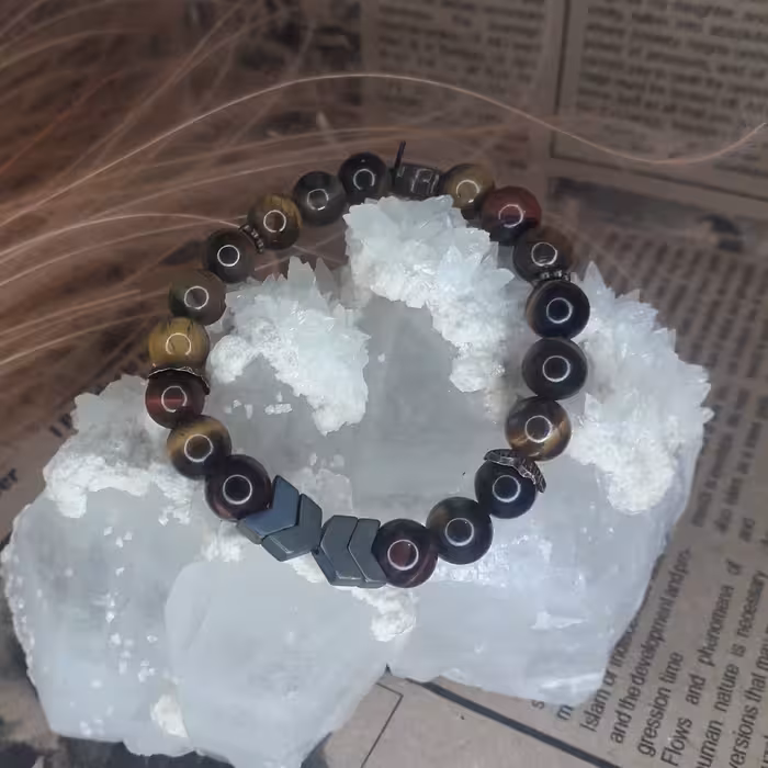 دستبند جذاب چشم ببر  و حدید