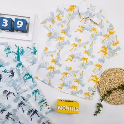 پیراهن لنین پسرانه طرح دایناسور کد 10200