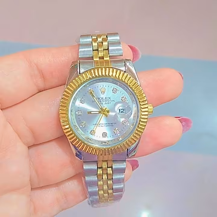 ساعت زنانه طرح رولکس ، بند استیل ،موتور تایوان