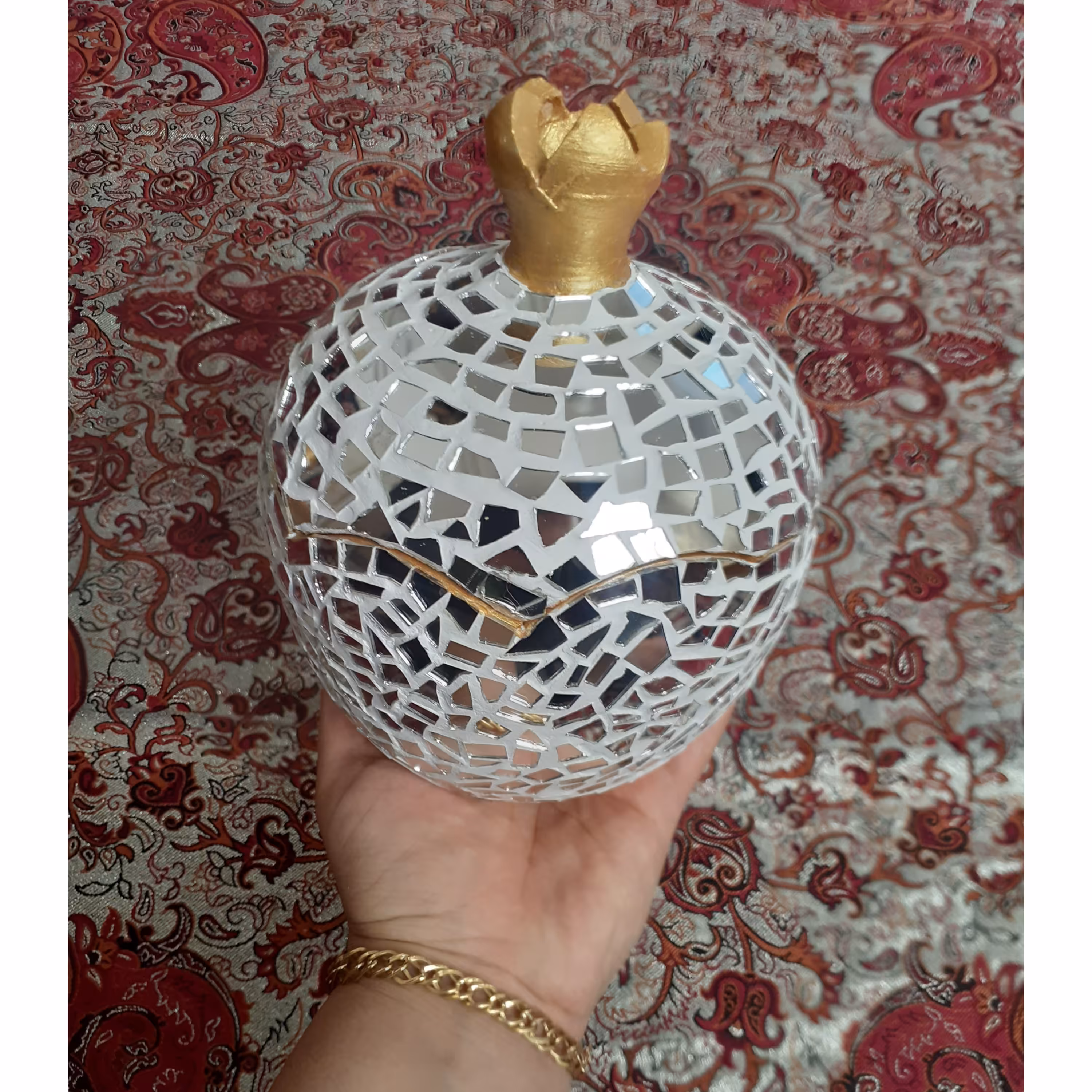 شکلات خوری آینه کاری شده طرح اناری