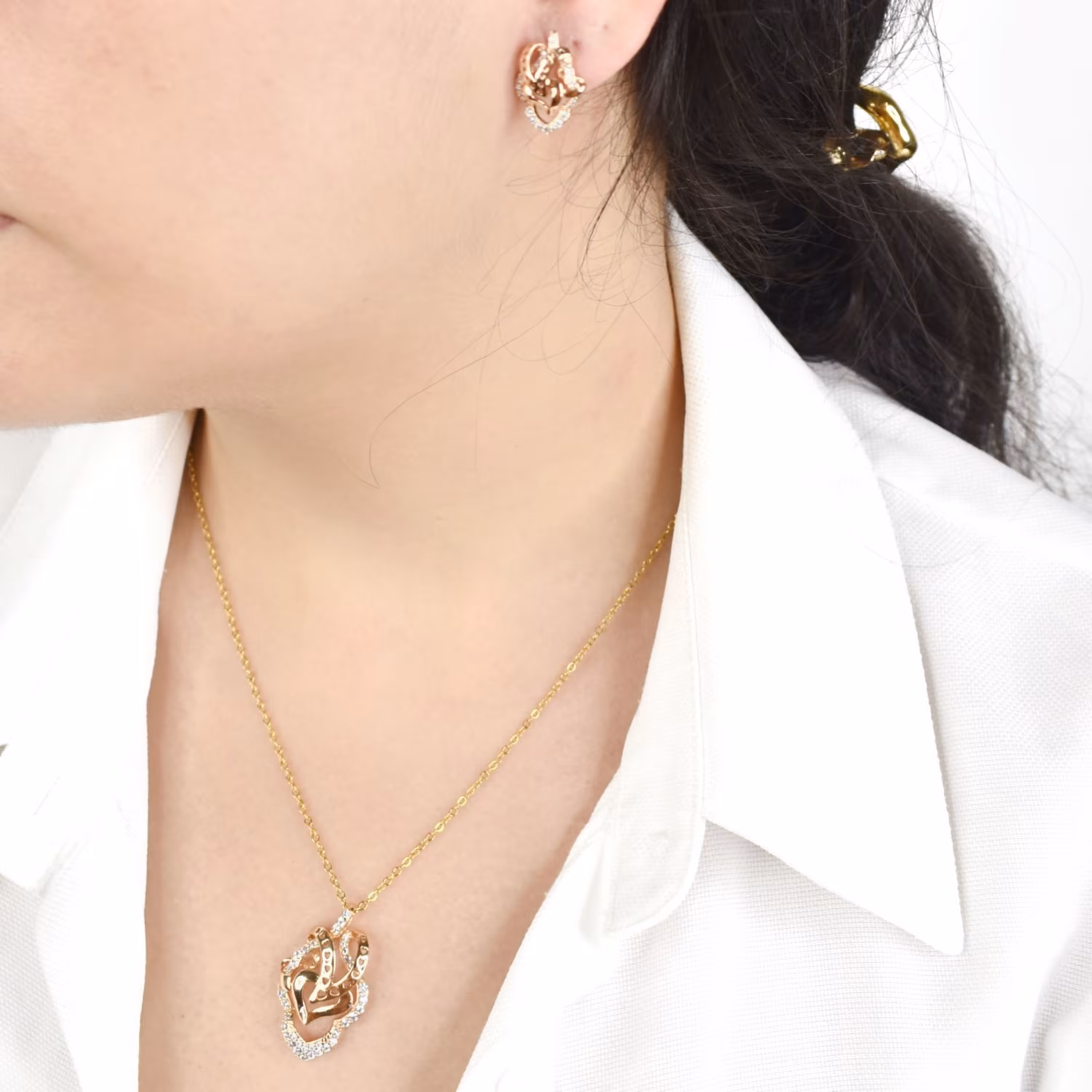 نیمست برند ژوپینگ نگین دار با زنجیر استیل 45 سانتی کد 7477