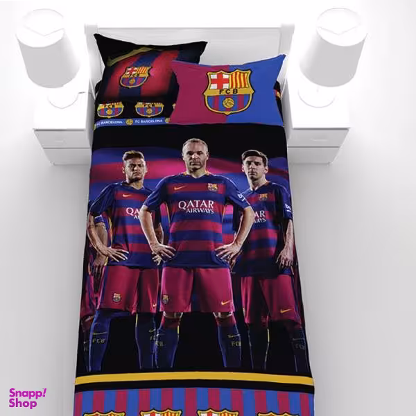 سرویس روتختی مدل تیم بارسلونا یک نفره 5 تکه