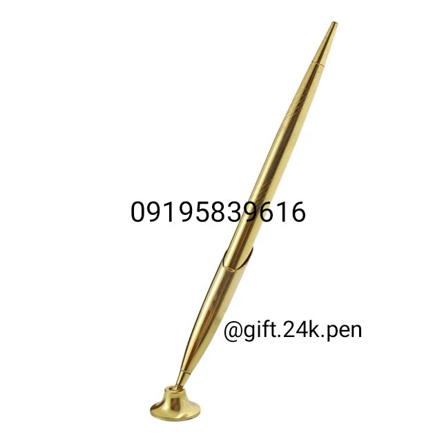 خودکار روکشطلای 24عیار شناسنامه دار با حک اسم و پایه رومیزی