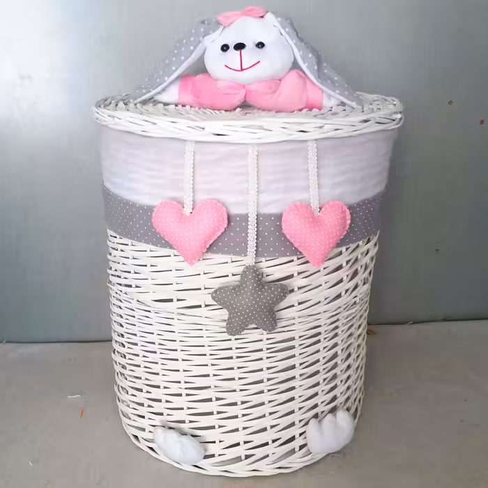 سبدلباس یا سبد اسباب بازی خرگوشی سایز بزرگ سیسمونی 