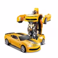 ربات تبدیل شونده به ماشین بزرگ موزیکال زرد و پلیسی مسابقه ای