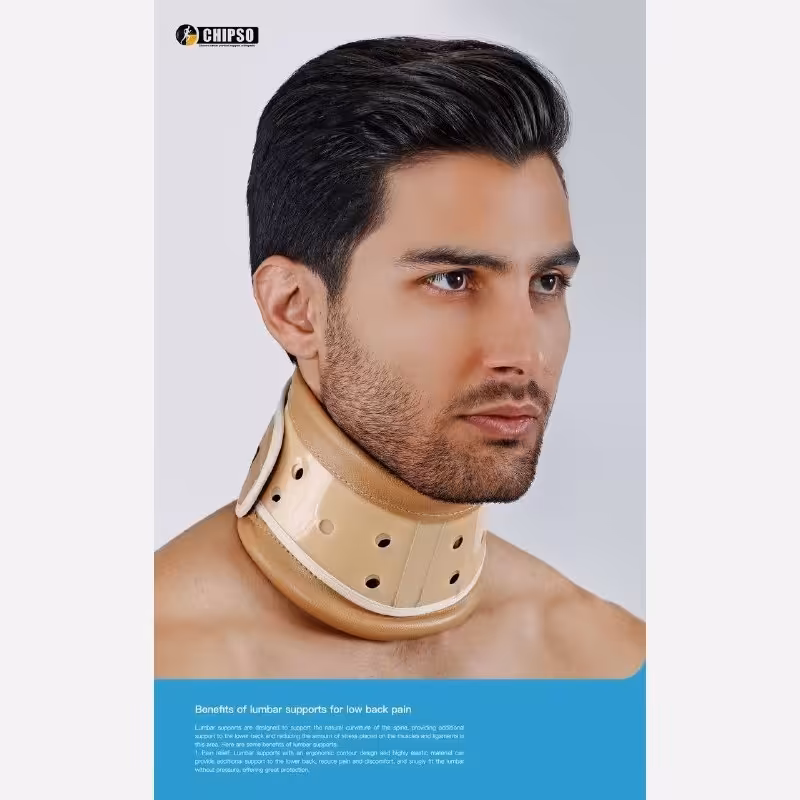 گردنبند طبی سخت طلقی (CO120) چیپسو CHIPSO ضد حساسیت رنگ کرم