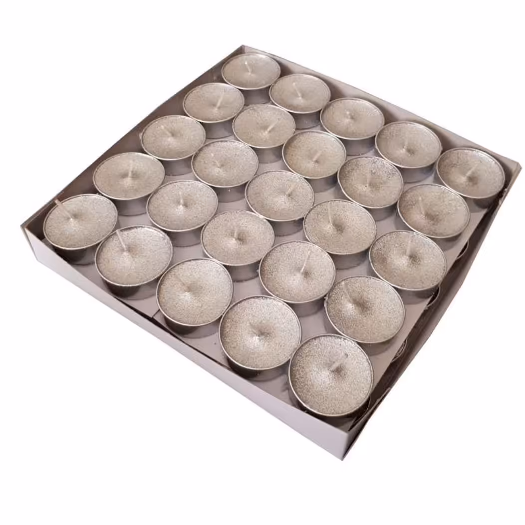 شمع وارمر  بسته 50 تایی سفید صدفی اکلیلی کاپ فلزی بدون بو