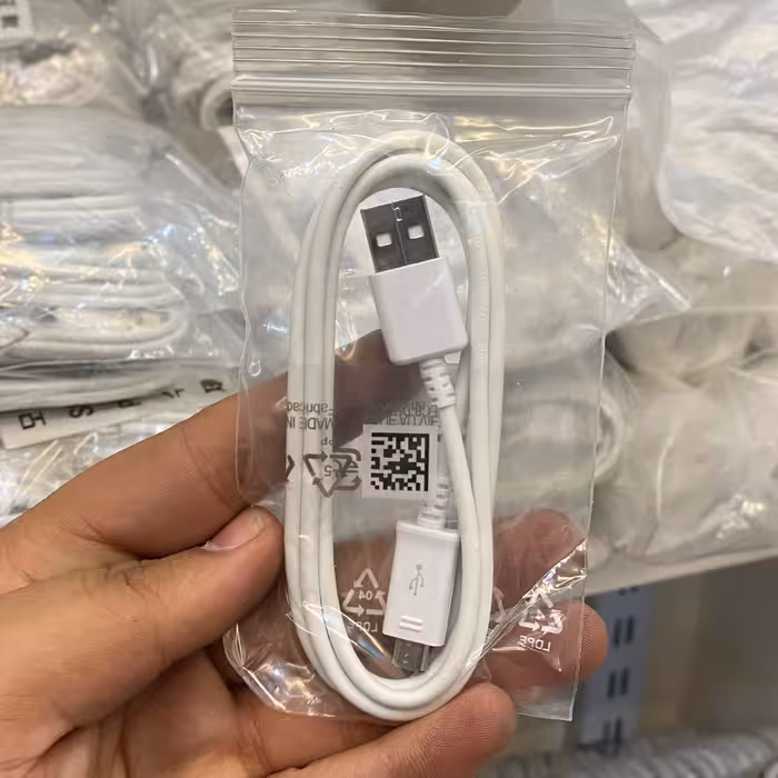 کابل سامسونگ SAMSUNG مدل S4 میکرو microUSB اندروید سفید بسته 20 عددی عمده 