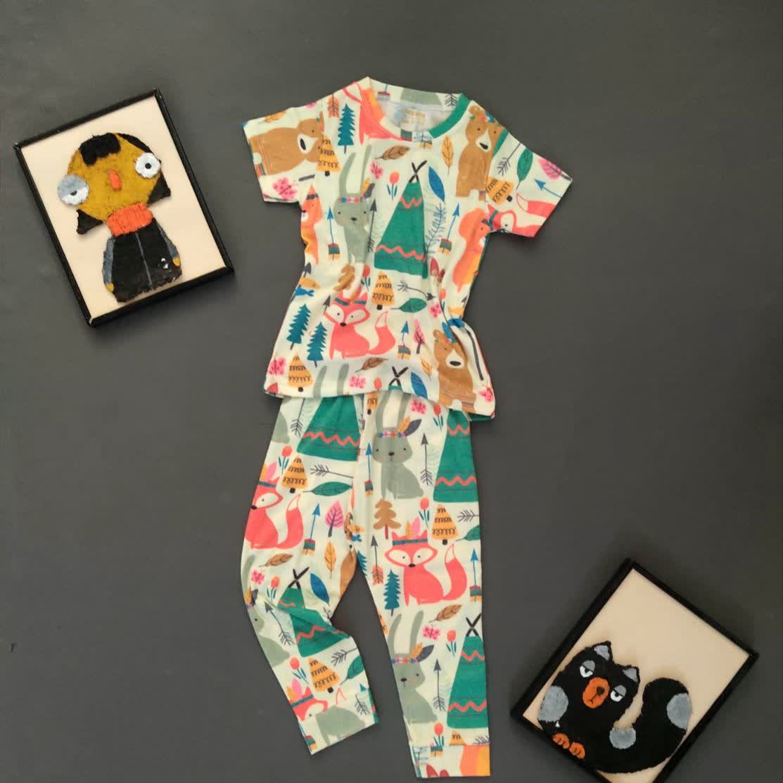 تیشرت شلوار عروسکی اسپرت دخترانه و پسرانه در دو طرح و شش سایز