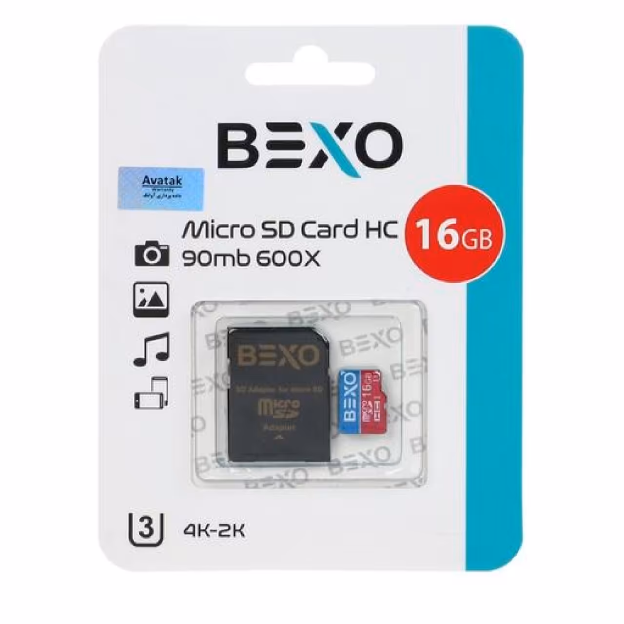 کارت حافظه‌ microSDHC بکسو مدل Extra کلاس 10 استاندارد UHS-I U3 سرعت 90MBps ظرفیت 16 گیگابایت