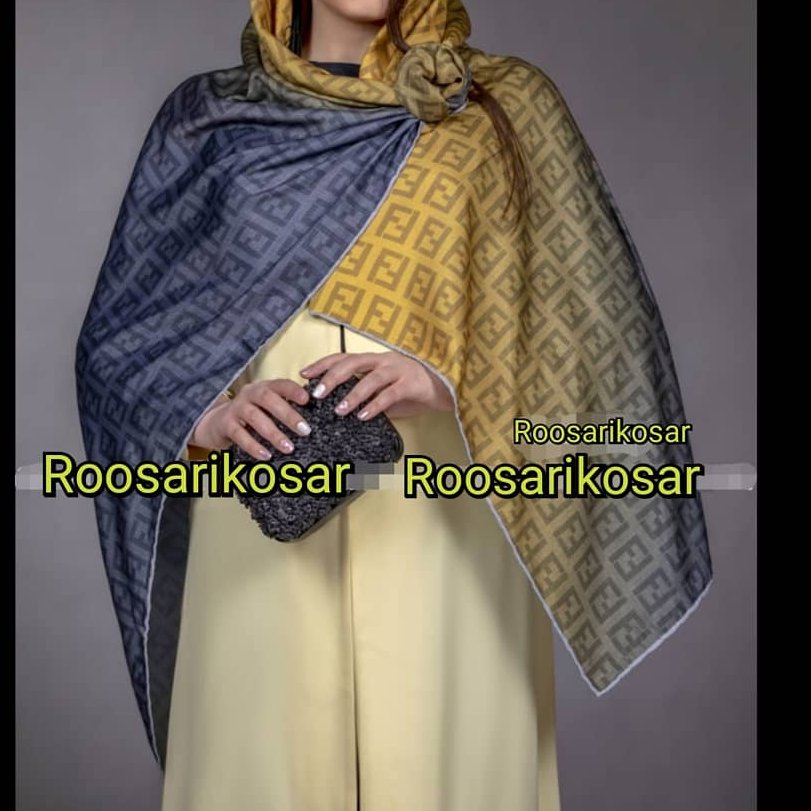 روسری نخ ابریشم گارزا، قواره 135، دور دست دوز، کیفیت عالی