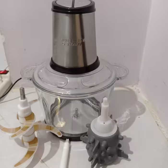 خردکن سیلورکرست اصلی حکاکی موتور 3000وات یک تیغه 6پرطلایی تیتانیومی به همراه سیر پوست کن  سیم پیچ موتور تمام مس