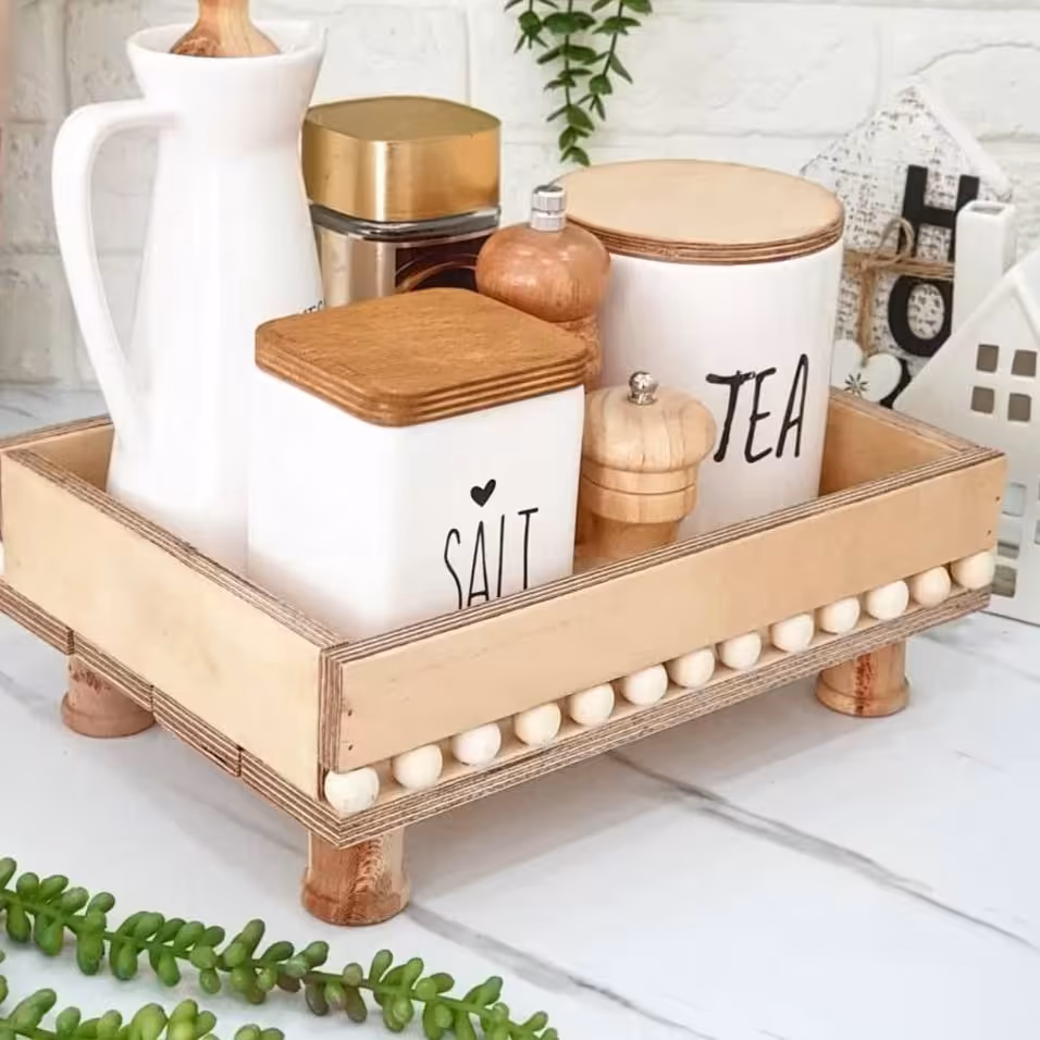 سینی رایزر مهره دار چوبی