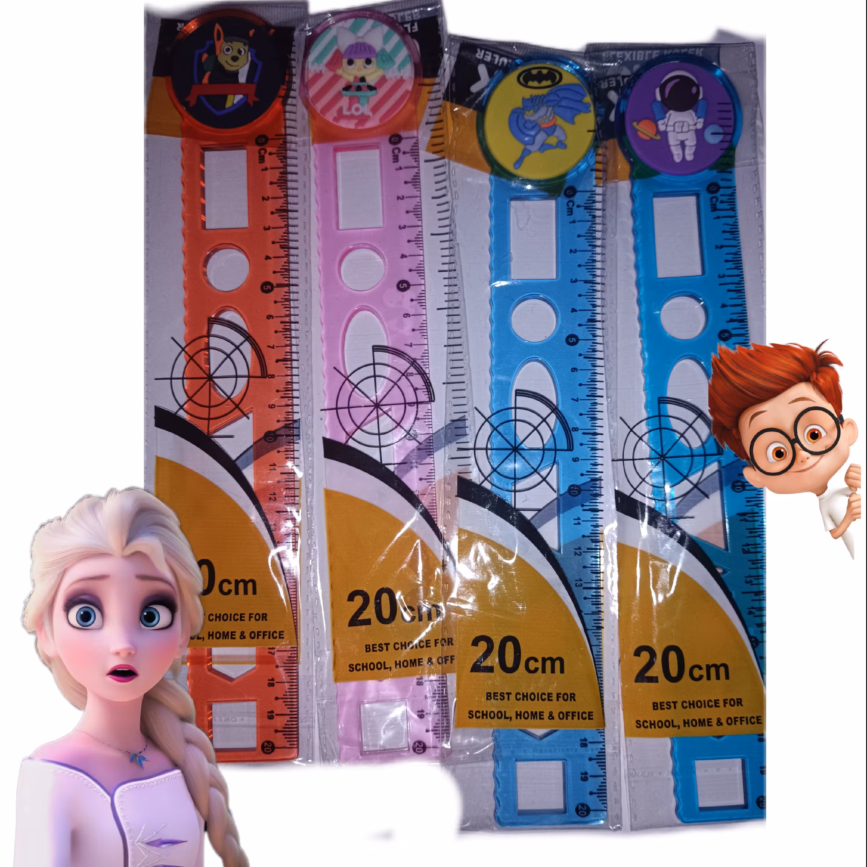 خطکش20سانتی ژله ای اشکال هندسی یونیکرن قیمت مناسب