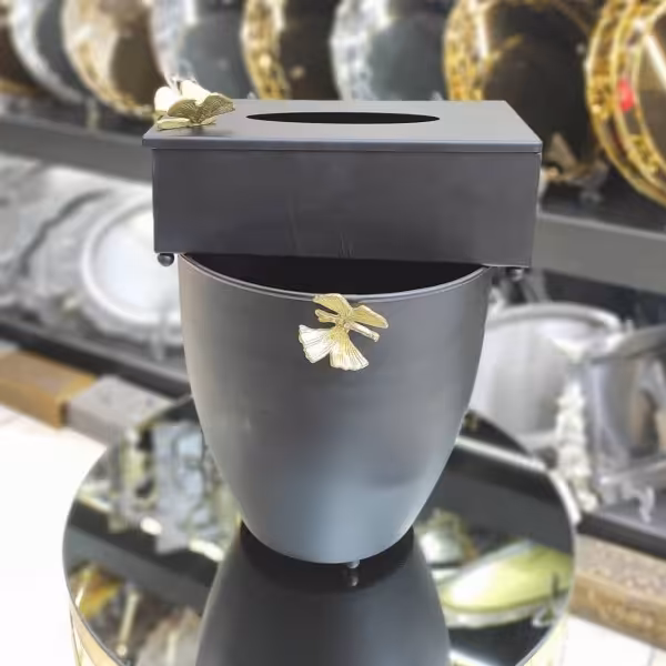 سطل و دستمال پذیرایی مشکی