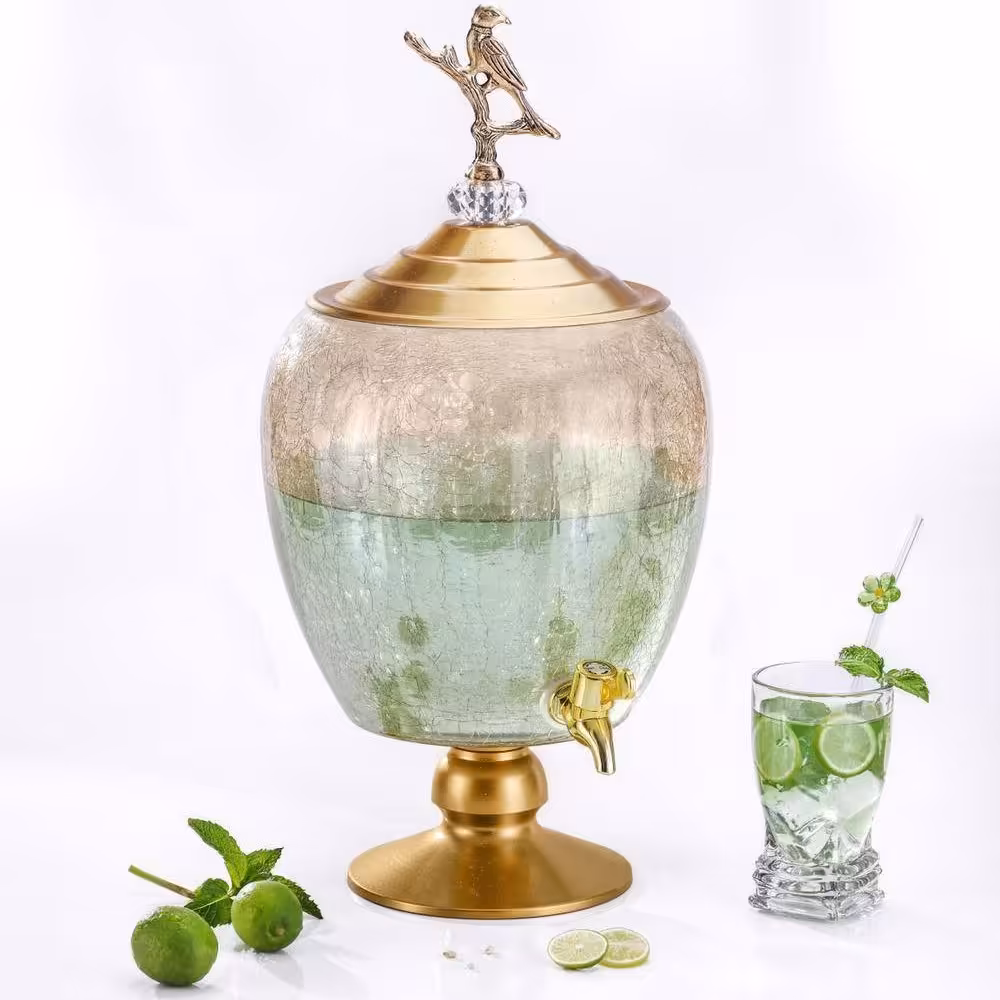 کلمن شربت شیشه ای شامپاینی