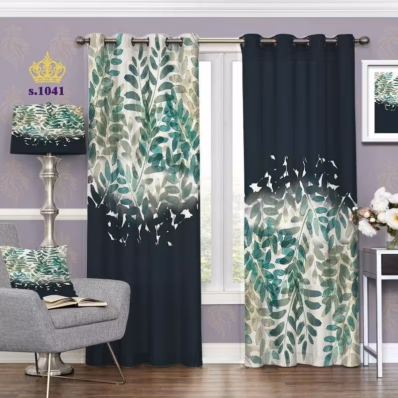 پرده تصویری جدید دو قواره پانچ آماده طرح برگ کد 1041