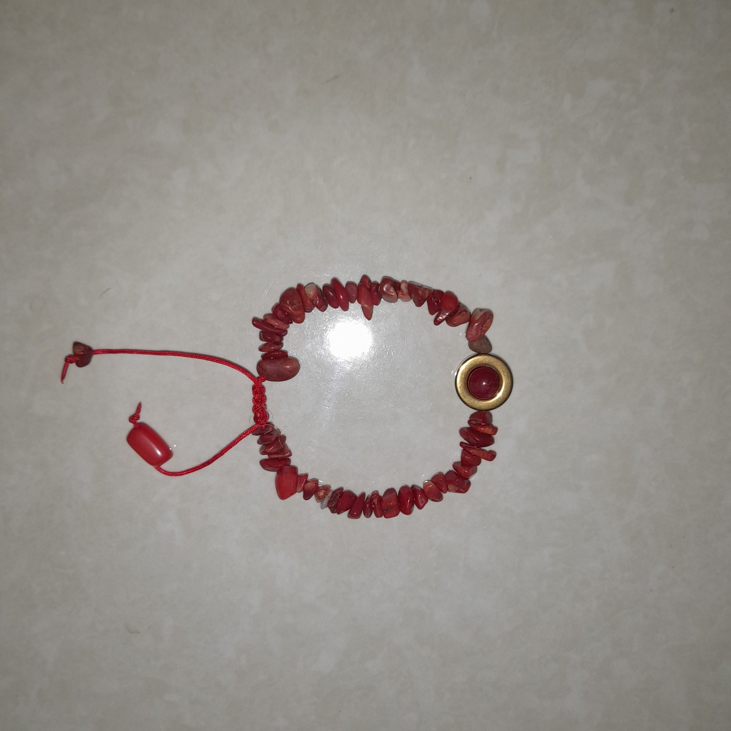 دستبند سنگ مرجان نامنظم اناری شب یلدا