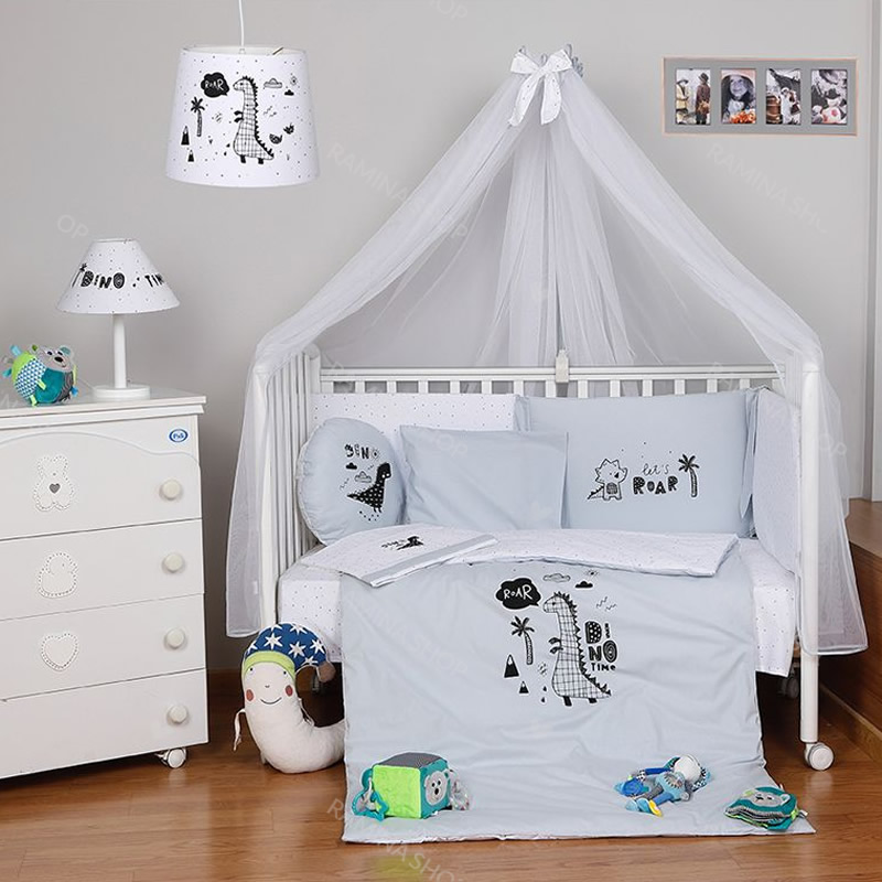 سرویس روتختی نوزاد پسرانه 7 تکه طرح دینو فونابیبی Funnababy