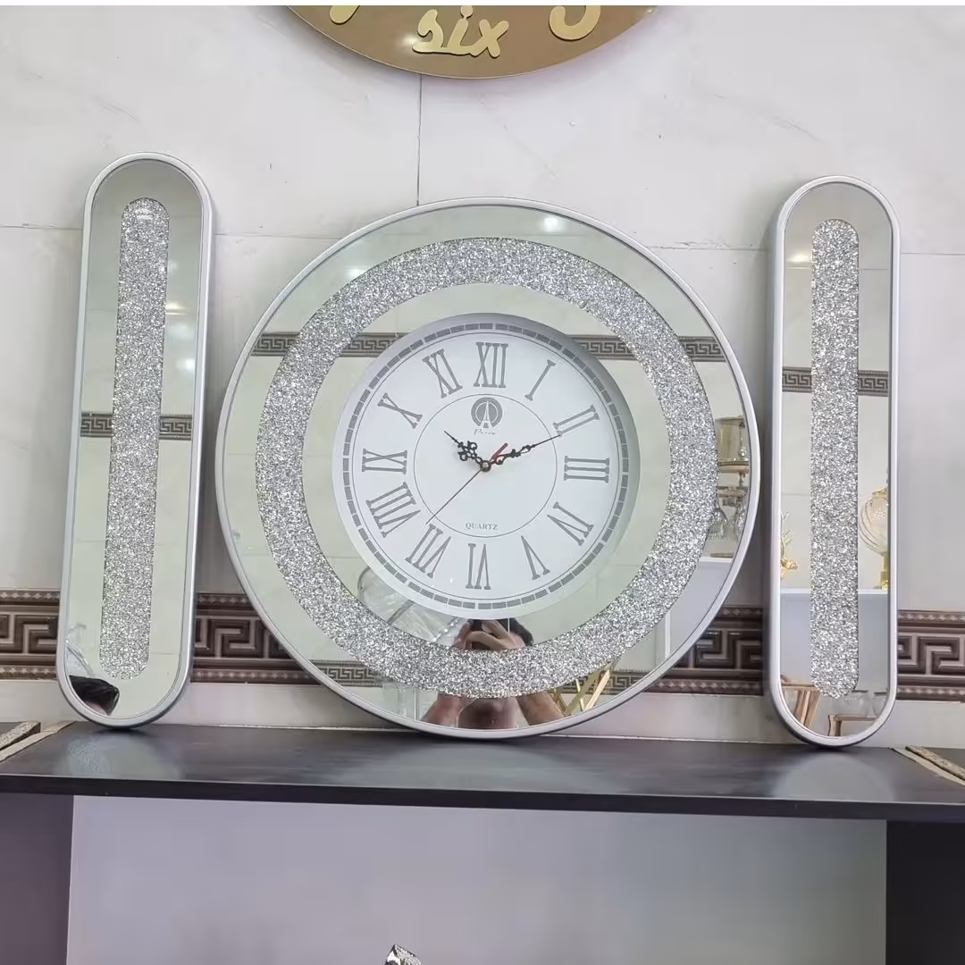 ساعت آینه ای دیواری مدل گرد 3تیکه