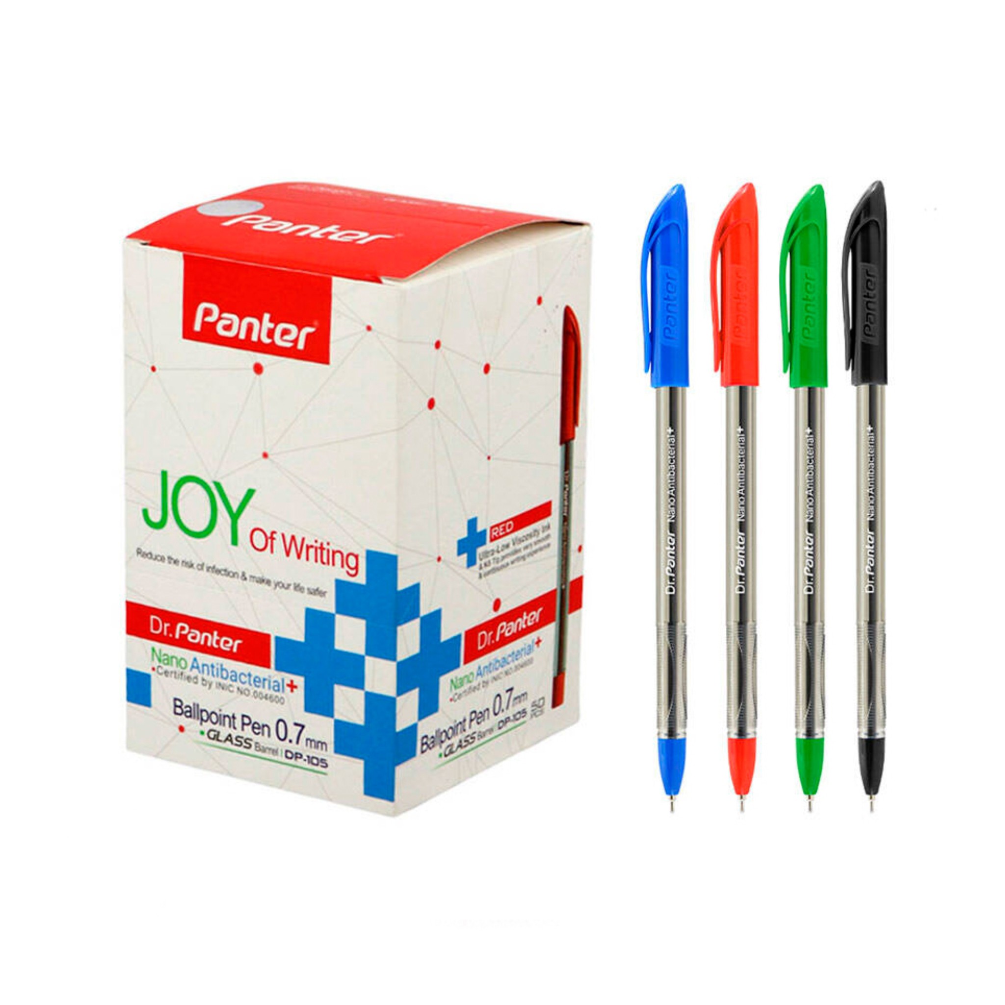 خودکار فوق روان نانو آنتی باکتریال کد DP 105 نوک 10mm بسته 10 عددی