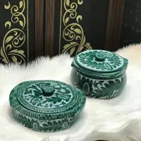 ست ظرف دیزی سنگی و تابه سنگی قلم زنی شده کد 02