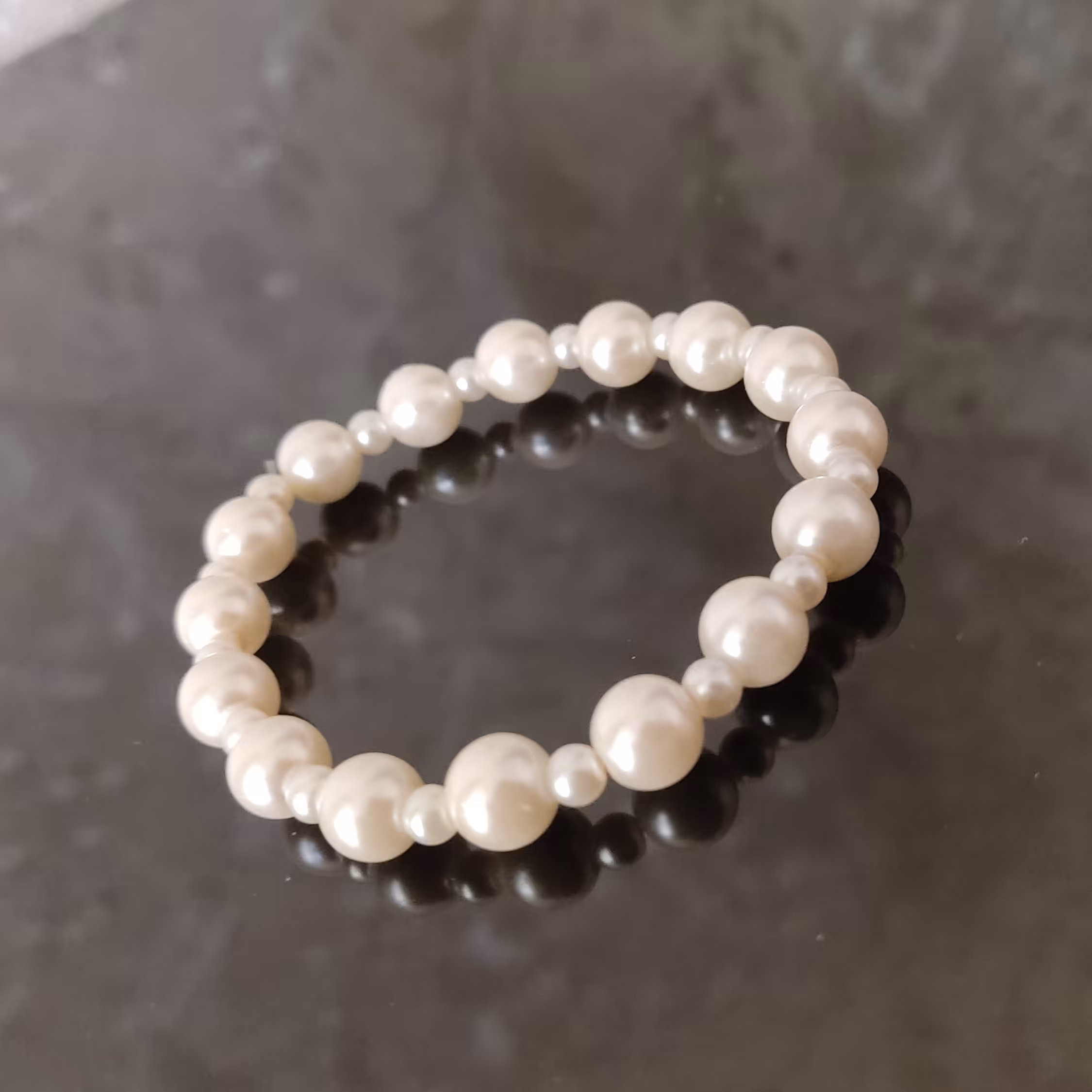 دستبند مروارید دو اندازه ساده مردانه و زنانه 