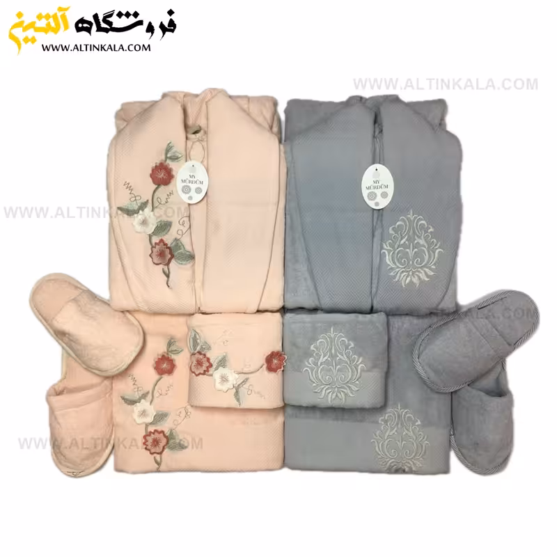 سرویس حوله عروس و داماد 10تکه گلدوزی سه بعدی برند MURDUM