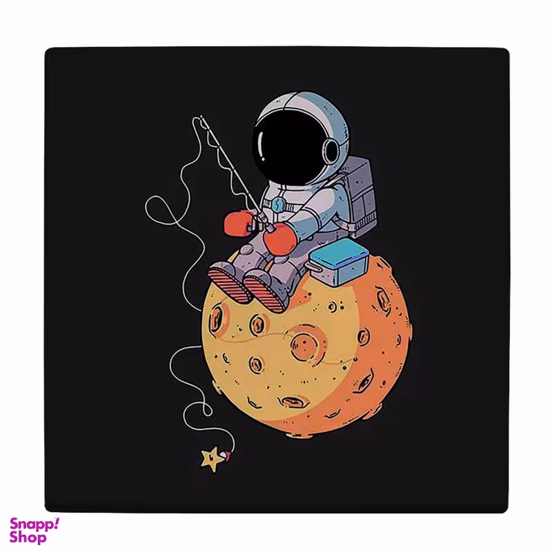 زیر لیوانی  طرح فضانورد و قلاب ماهیگیری کد 6289067_5876