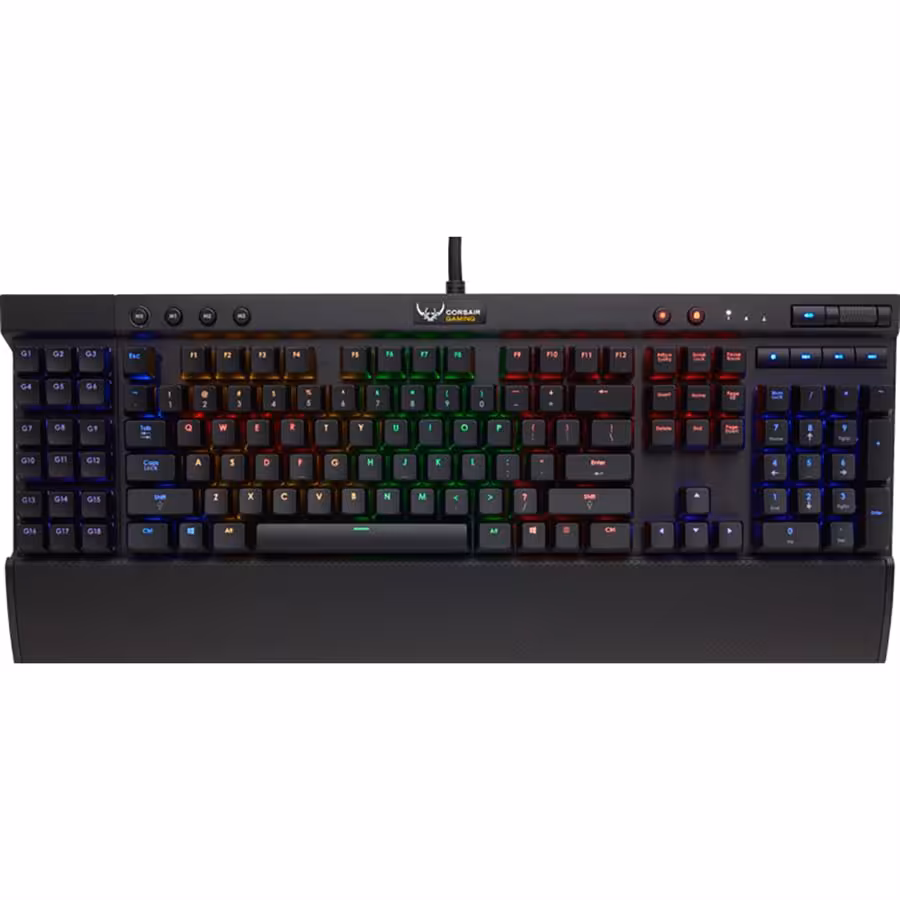 کیبورد با سیم گیمینگ کورسیر مدل کی 95 آر جی بی مکانیکال چری ام ایکس رد