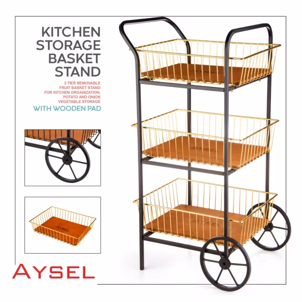 جای سیب زمینی پیاز سه طبقه طلایی آیسان آیسل