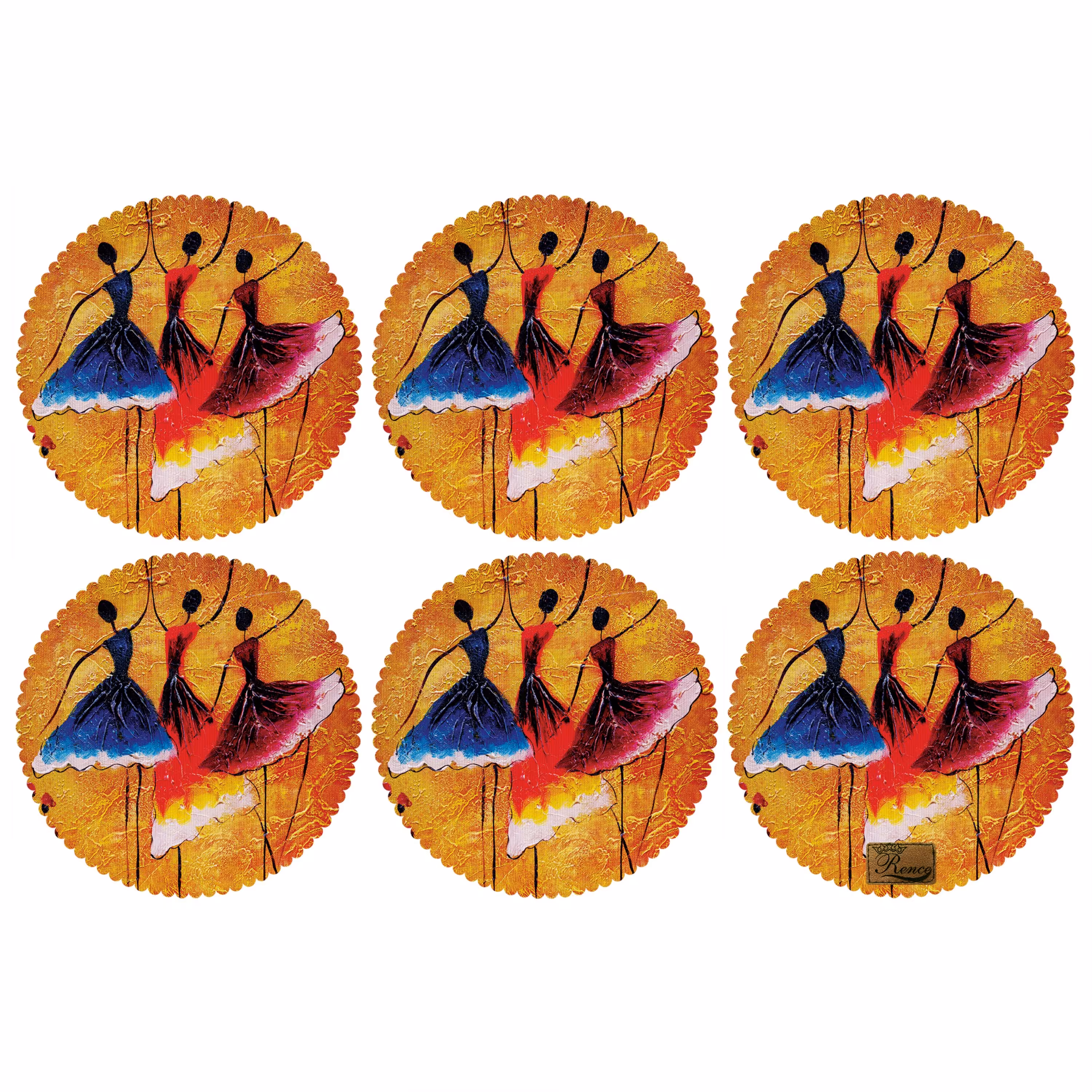 زیر بشقابی دایره ای پارچه مخمل سایز 30 در 30 مدل U2-41 شرکت رنس