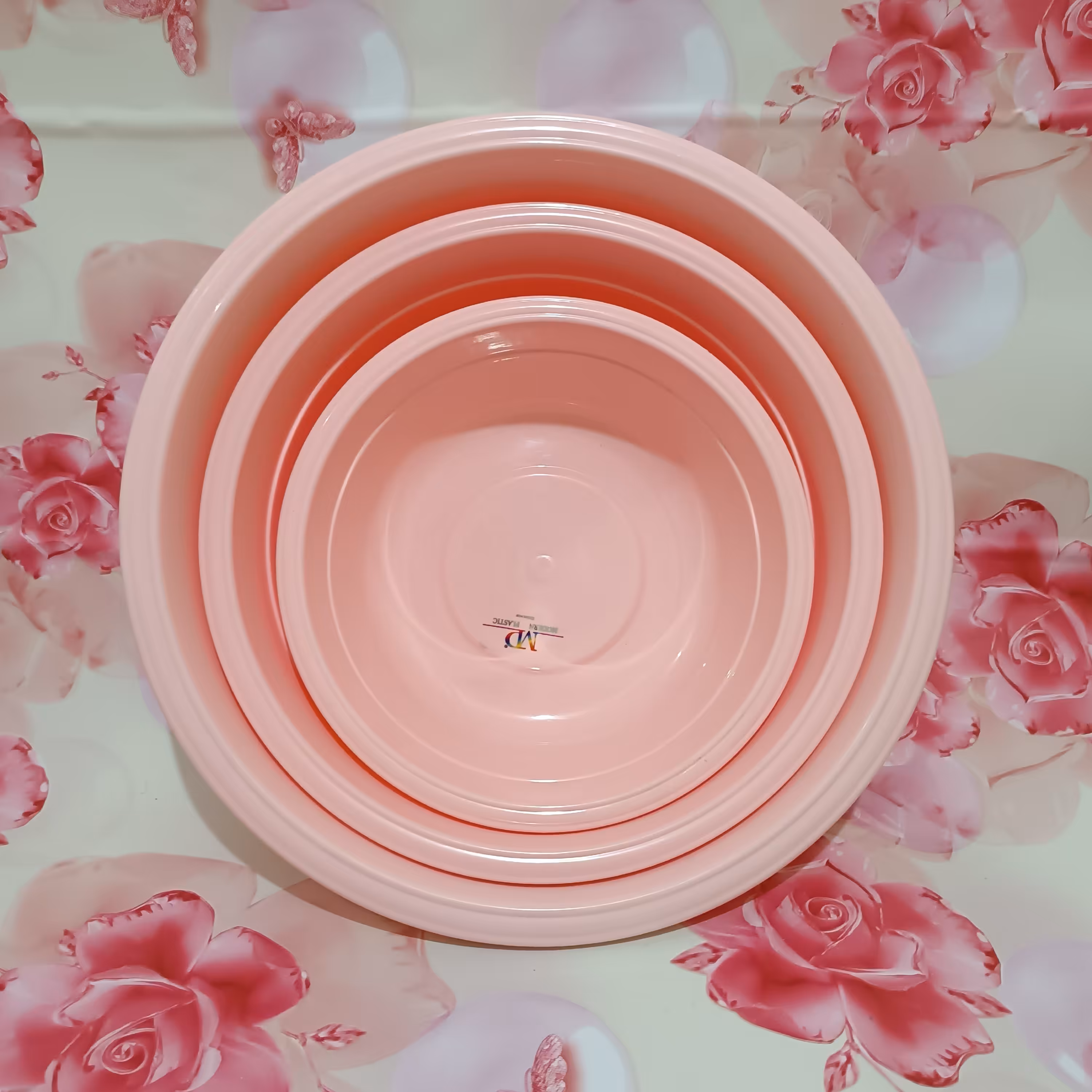 سرویس 3عددی لگن،رنگ صورتی،کیفیت عالی،قطرها 22،28،33