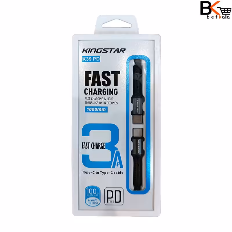 کابل فست شارژ Type-C کینگ استار مدل k39 PD جنس کنفی