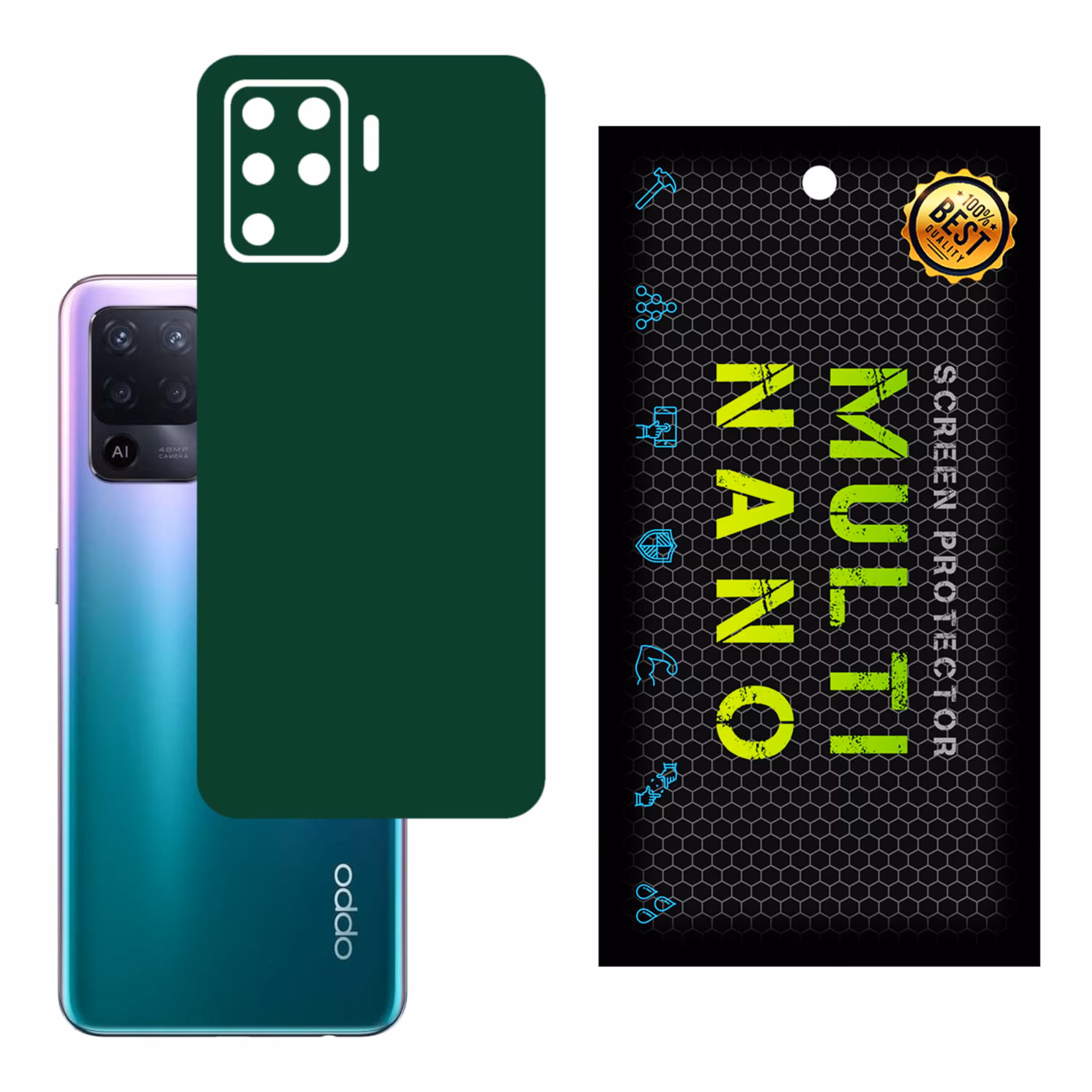 برچسب پوششی MultiNano مدل X-F1M-Green برای پشت موبایل اوپو A94 4G