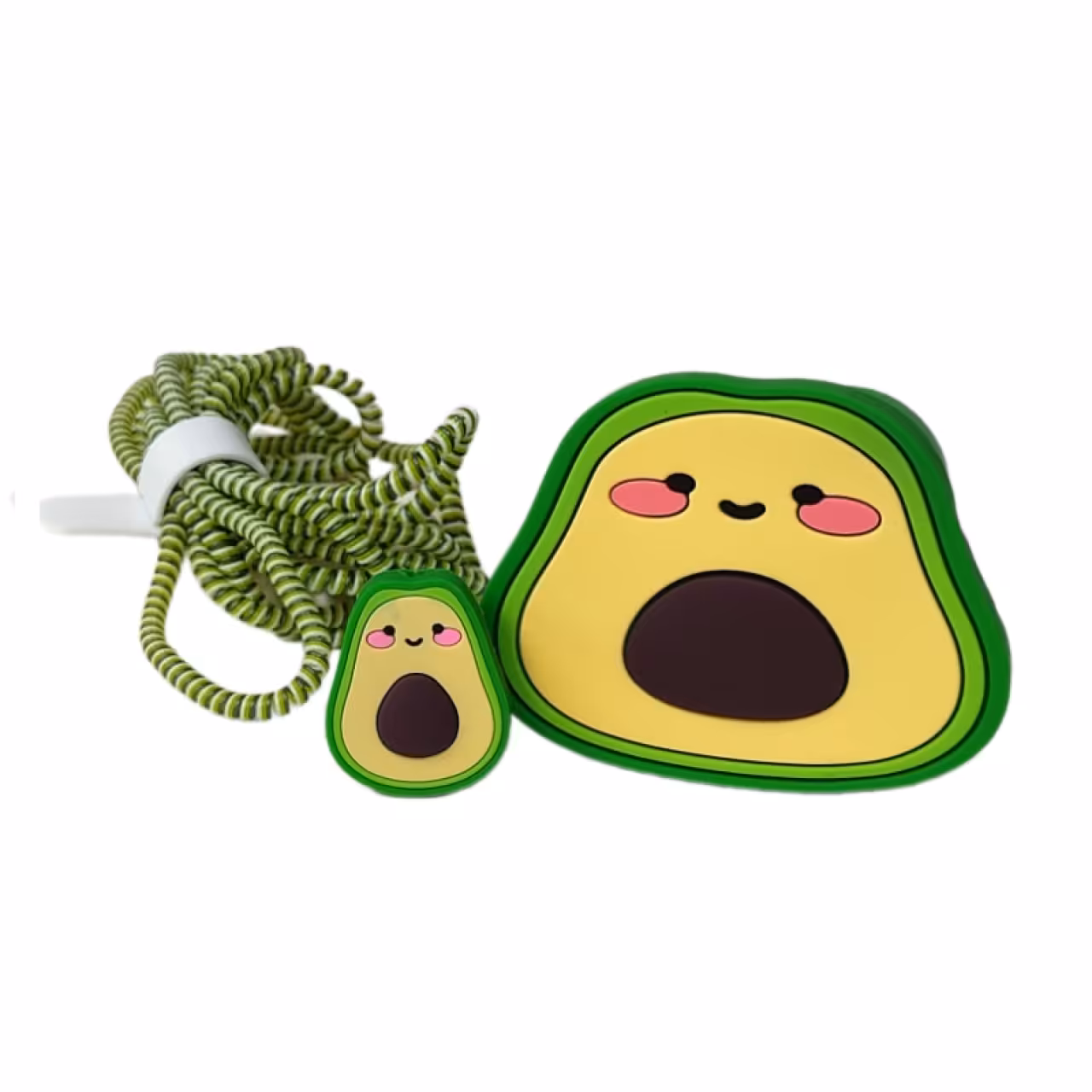 محافظ سیلیکونی کابل و آداپتور طرح آواکادو مناسب برای شارژر 25W سامسونگ بسته چهار عددی