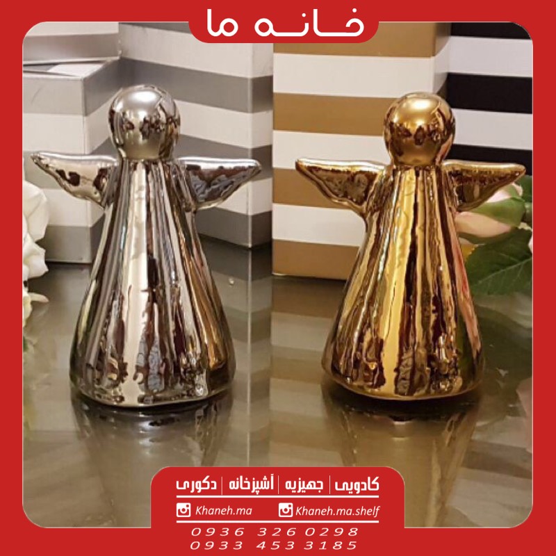 مجسمه فرشته آنجل طلایی و نقره ایی