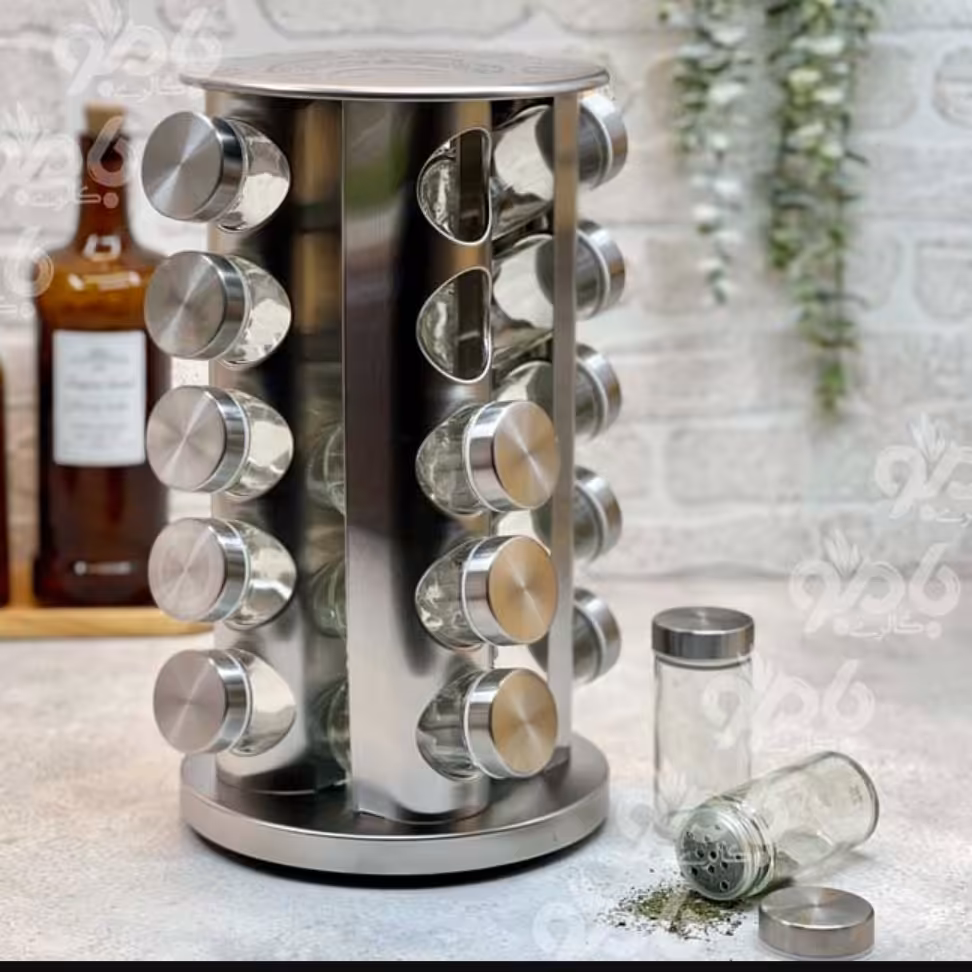 جاادویه گرد چرخشی 20 تایی (جا ادویه گرد چرخشی 20 تایی)در دو حالت گرد و مربع