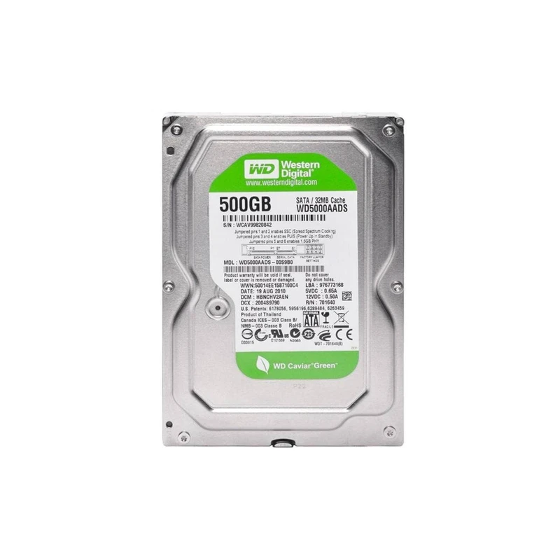 هارد دیسک اینترنال وسترن دیجیتال مدل WD Green Power ظرفیت 500 گیابایت گارانتی 12 ماهه شرکتی