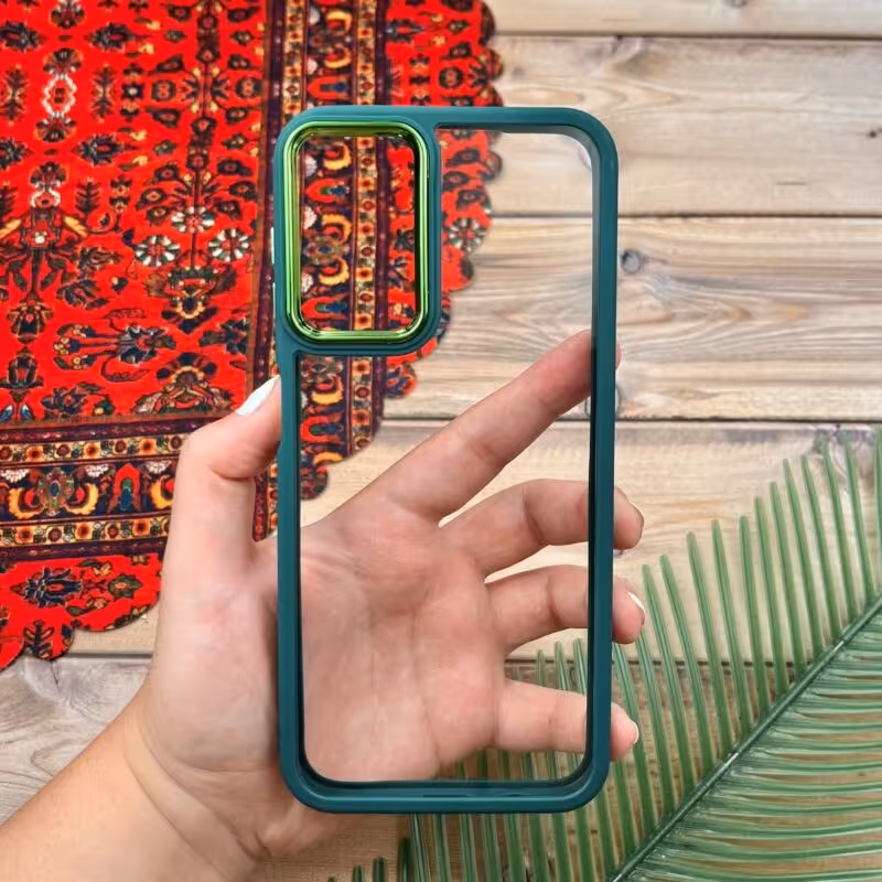 قاب گوشی A14 4G - A14 5G سامسونگ متال شفاف سبز کد 32257