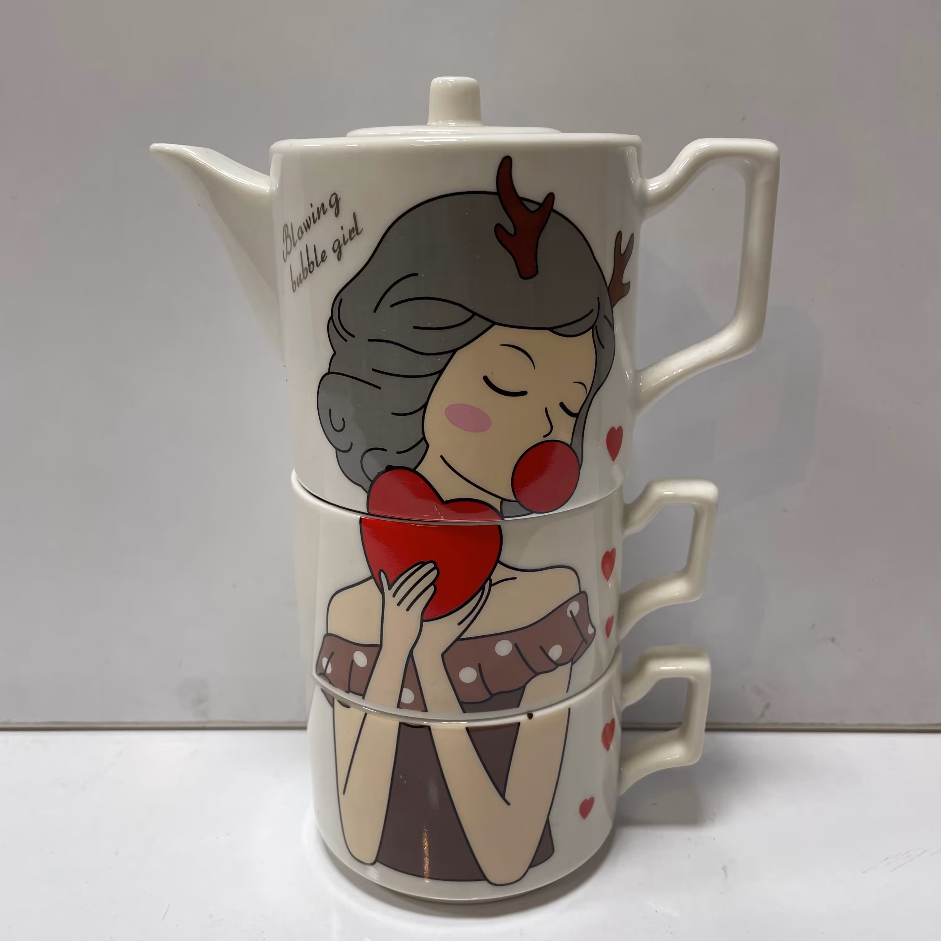 ست چایی خوری دو نفره سرامیکی طرح مادام 