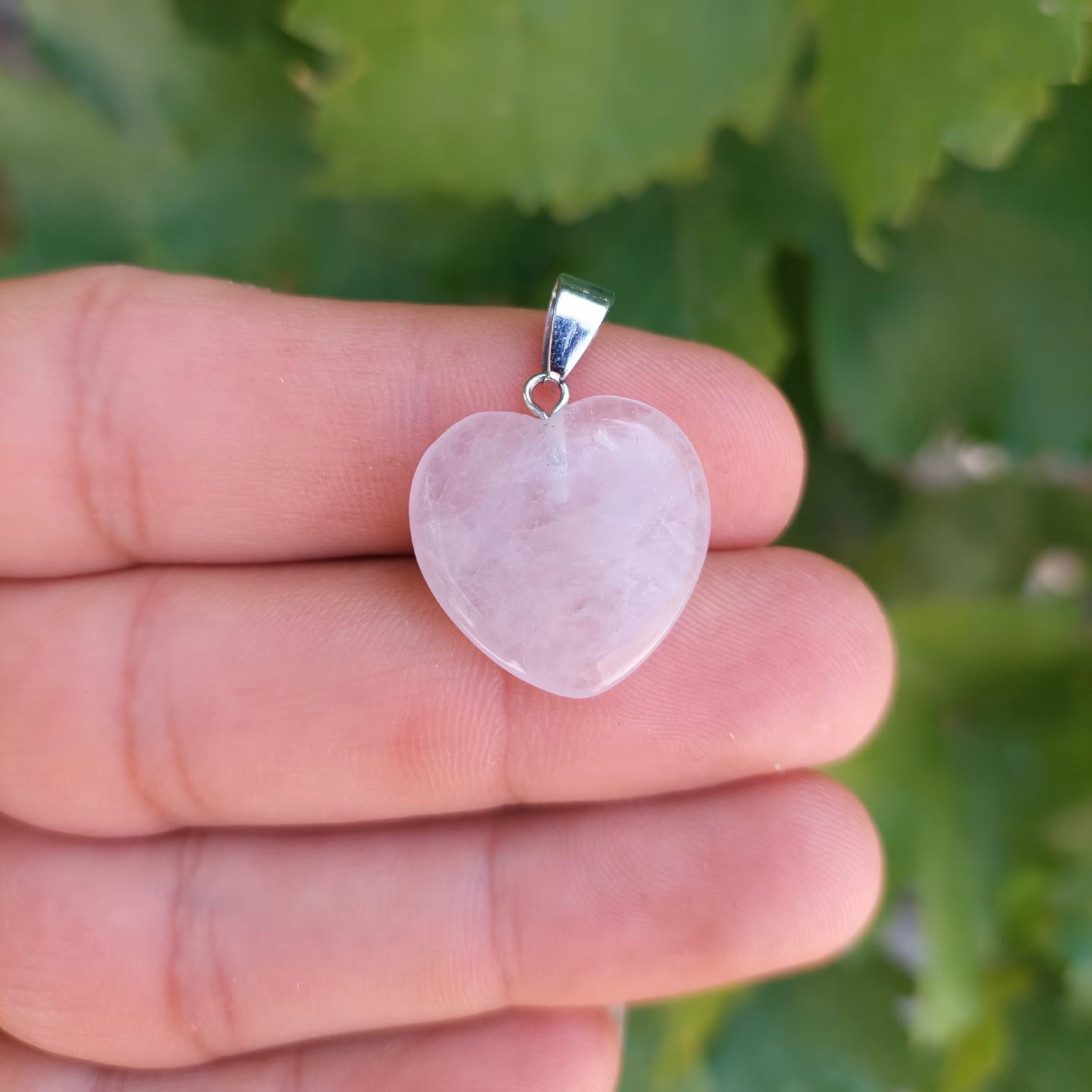 گردنبند قلبی رزکوارتز طبیعی