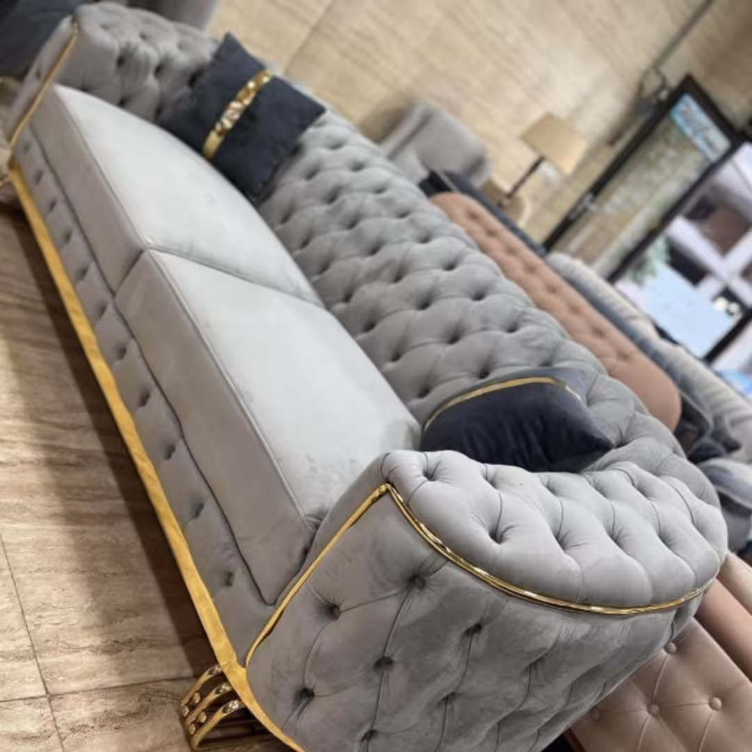 مبل راحتی لاوین ست 7 نفره پارچه خارجی تمام لمسع دست کف اسفنج 35کیلویی ویژه 