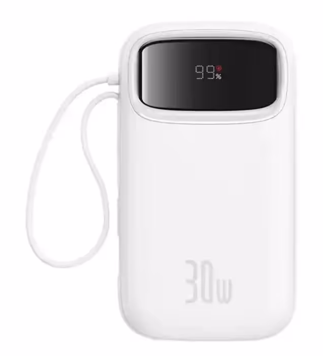 پاوربانک 30W باسئوس مدل Qpow2 DualCable ظرفیت 20000 میلی آمپر ساعت